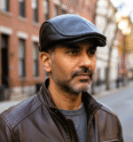 Men's Fashion Front Genuine Leather Head Cap, Casual Cap - HCP101