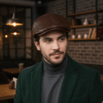 Men's Fashion Front Genuine Leather Head Cap, Casual Cap - HCP101 - Image 7